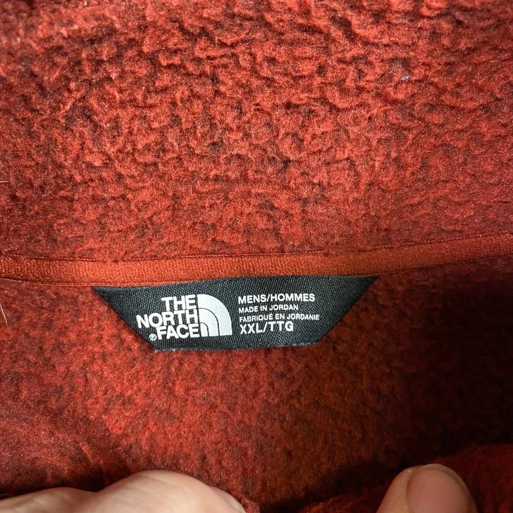 The North Face Mens Gordon Lyons Quarter Zip Fleece Pullover Red‎ Heather XXL